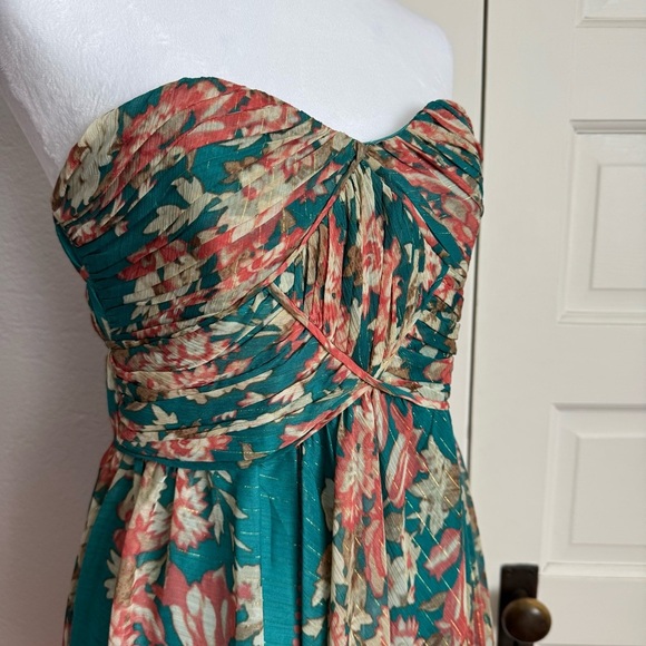 Pearl by Georgina Chapman Strapless Floral Handkerchief Hem Dress - Picture 5 of 14